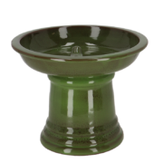 Bain oiseau céram. sur pied vert S