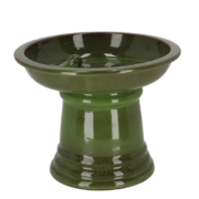 Bain oiseau céram. sur pied vert S