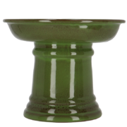 Bain oiseau céram. sur pied vert S