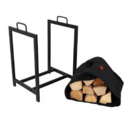 Porte bûches noir avec support