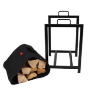 Porte bûches noir avec support