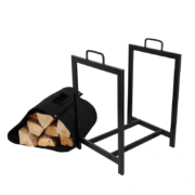 Porte bûches noir avec support