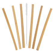 Pailles en bambou avec brosse de nettoyage
