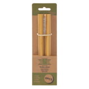 Pailles en bambou avec brosse de nettoyage