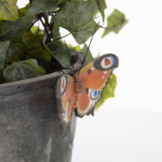 Décoration pot de fleurs abeille et papillon