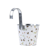 Pot à fleurs avec motif abeille et crochet