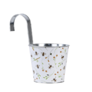 Pot à fleurs avec motif abeille et crochet