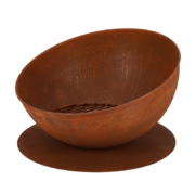 Fire bowl sloping on disc rust