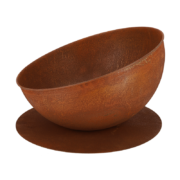 Fire bowl sloping on disc rust