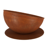 Fire bowl sloping on disc rust