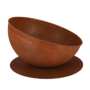 Fire bowl sloping on disc rust
