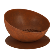 Fire bowl sloping on disc rust