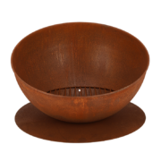 Fire bowl sloping on disc rust