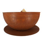 Fire bowl sloping on disc rust
