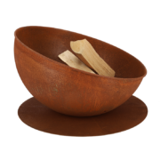 Fire bowl sloping on disc rust