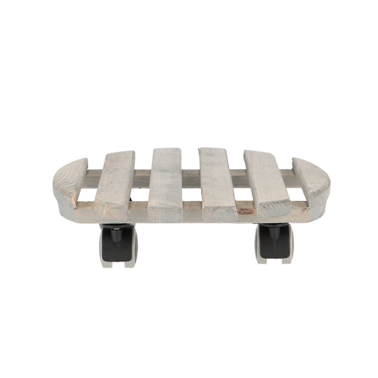 Chariot rond pour plantes d'intérieur couleur grise