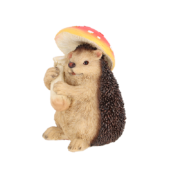 Fly agaric with hedgehog