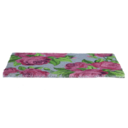 Deurmat kokos floraal blauw M