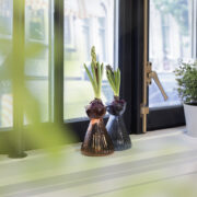 Bulb vase ribbed hyacinth