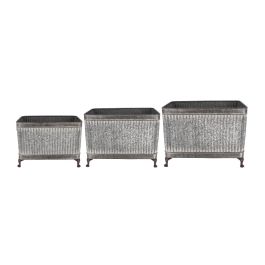 Plantenbak met voeten rechth. set/3