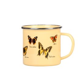 Tasse métal émaillé papillons