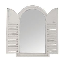 Miroir blanc portes en bois