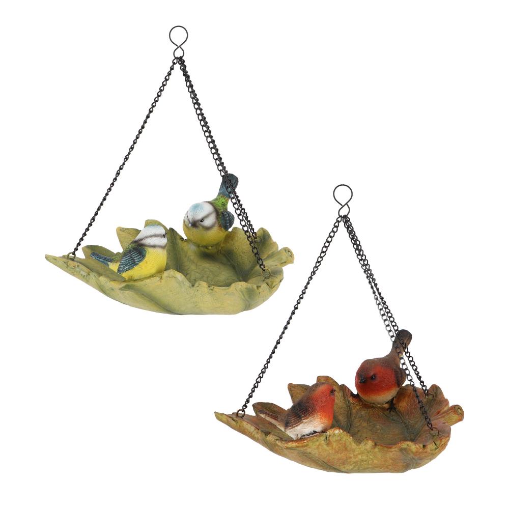 Assortiment van 2 bladvormige hangende vogelbaden