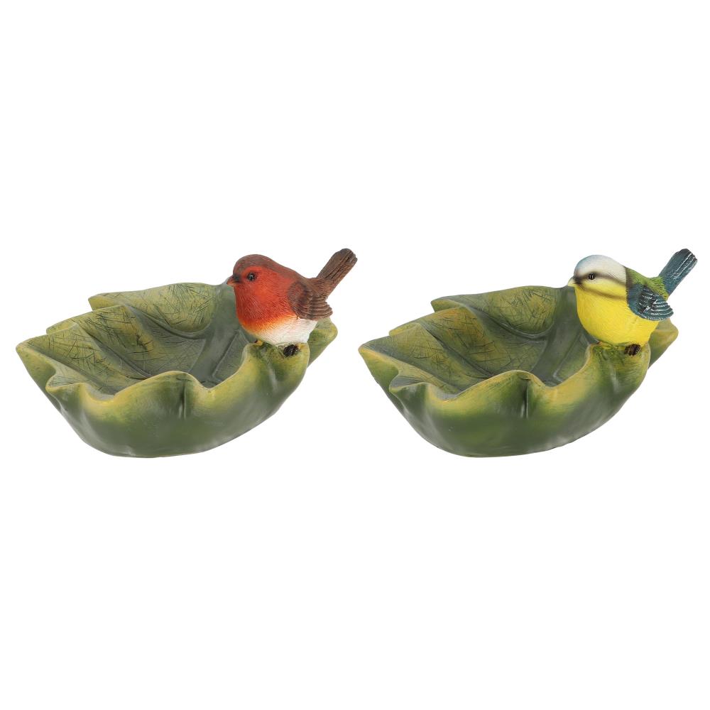 Assortiment van 2 bladvormige vogelbaden
