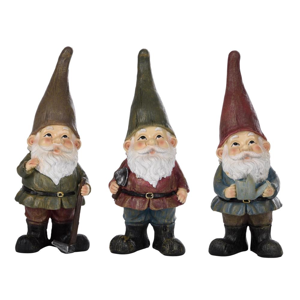 Assortiment van 3 tuinbeelden tuinkabouters M