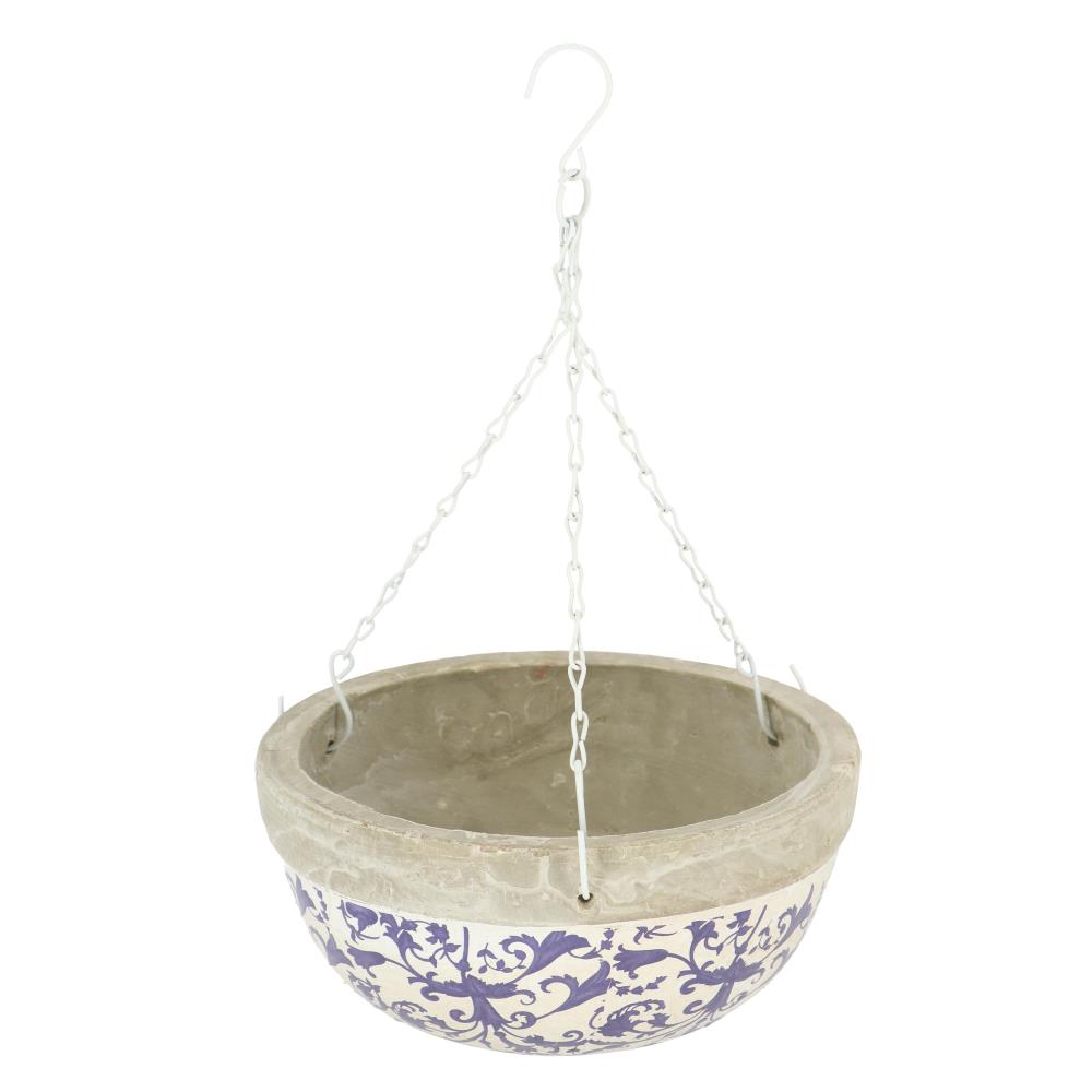 Aged ceramic hanging basket