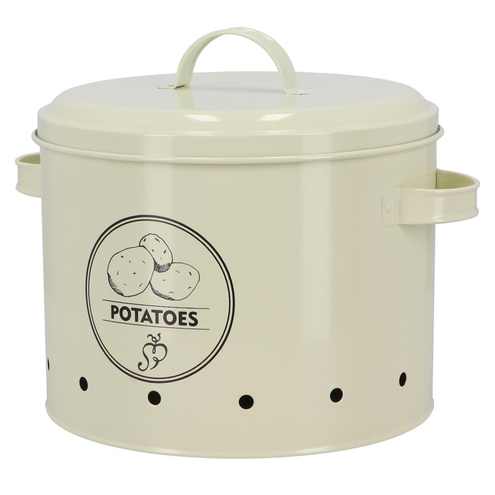 Creme voorraadblik aardappels