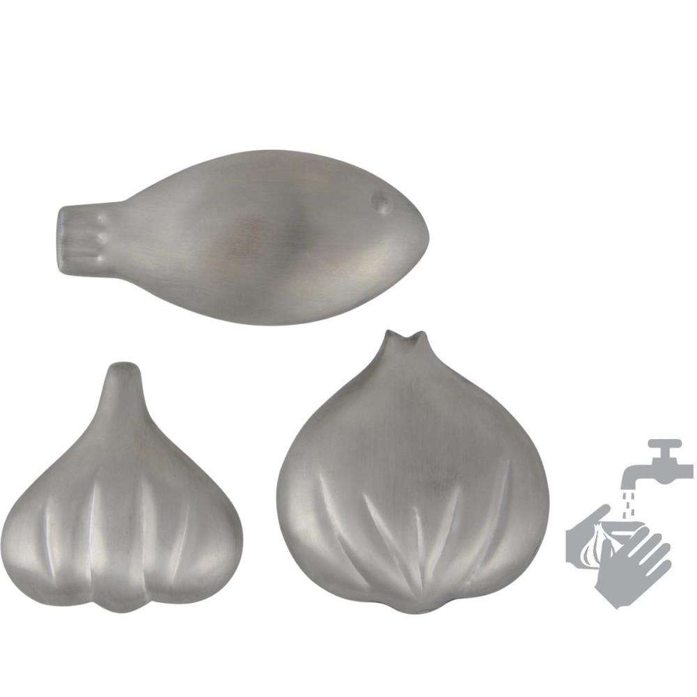 Assortiment van 3 RVS zeepjes