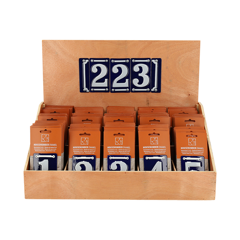 Display emaille huisnummer assortiment