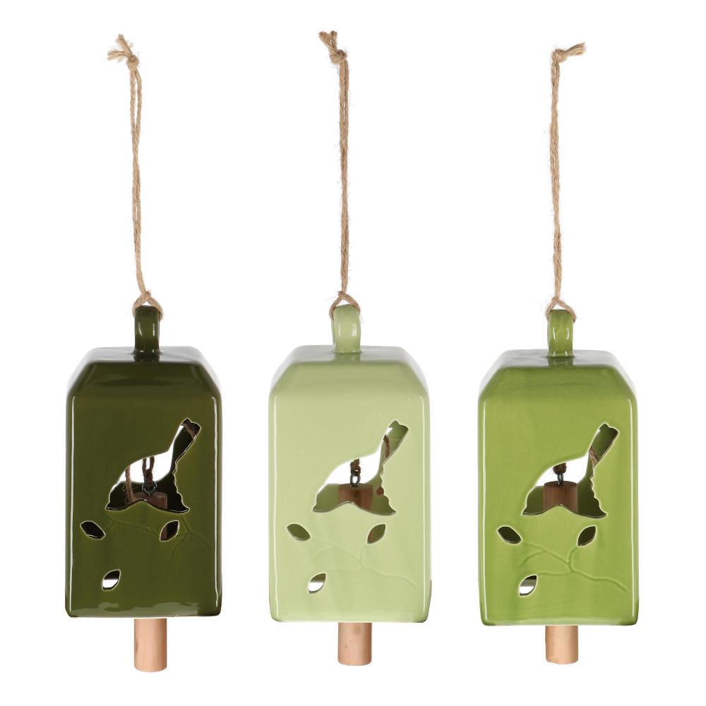 Assortiment van 3 groentinten windgongen