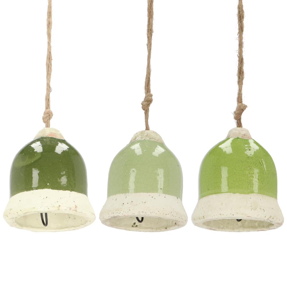 Assortiment van 3 groentinten voederklokken