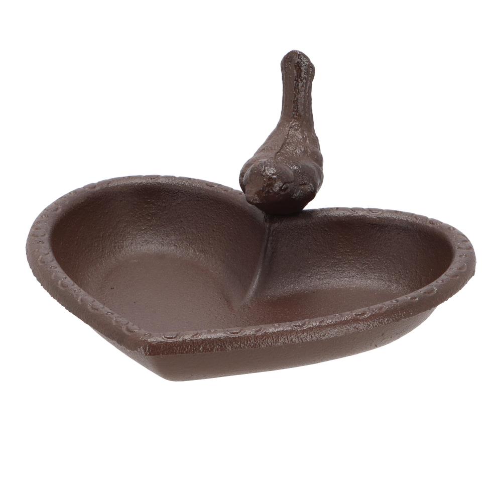 Vogelbad hart met vogel