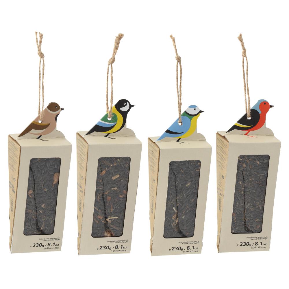 Assortiment van 4 voedersilo's met zonnebloempitten