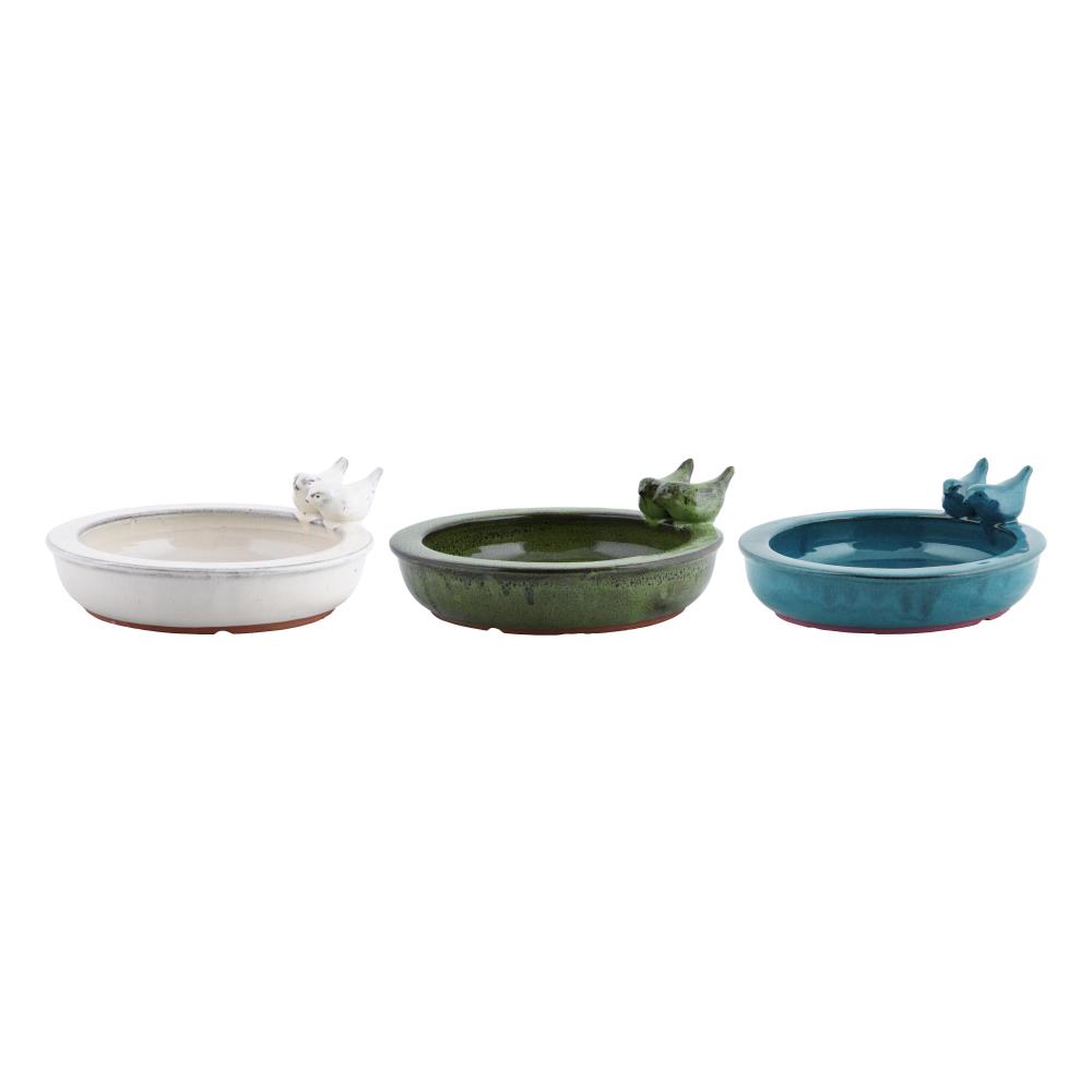 Assortiment van 3 keramiek ronde vogelbaden