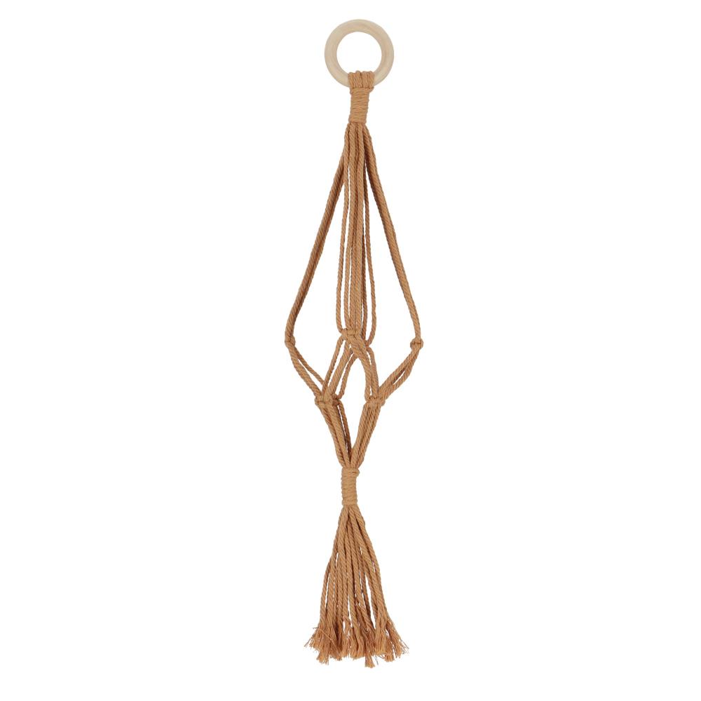 Bruine macramé plantenhanger S
