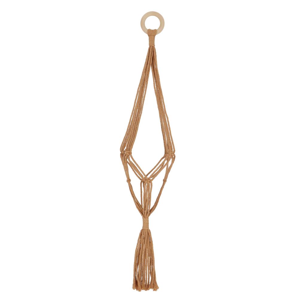 Bruine macramé plantenhanger M