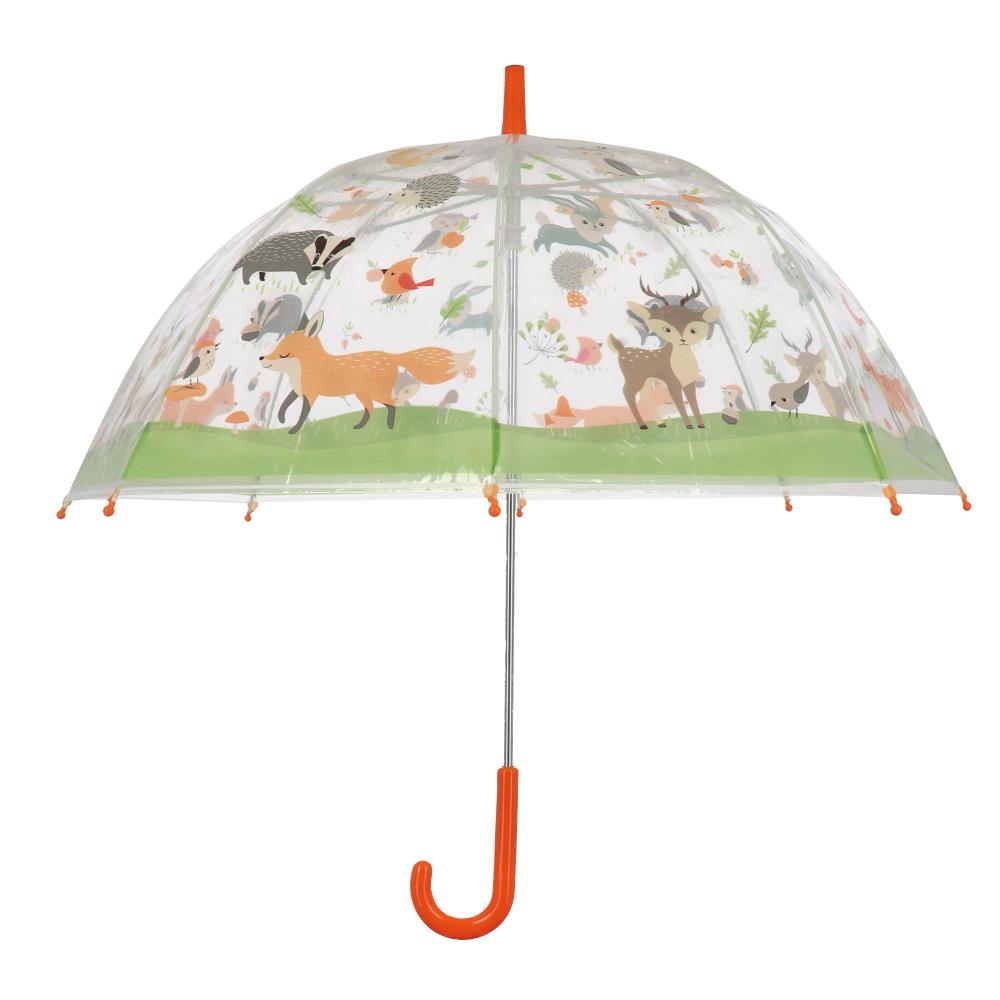 Doorzichtige kinderparaplu bosdieren