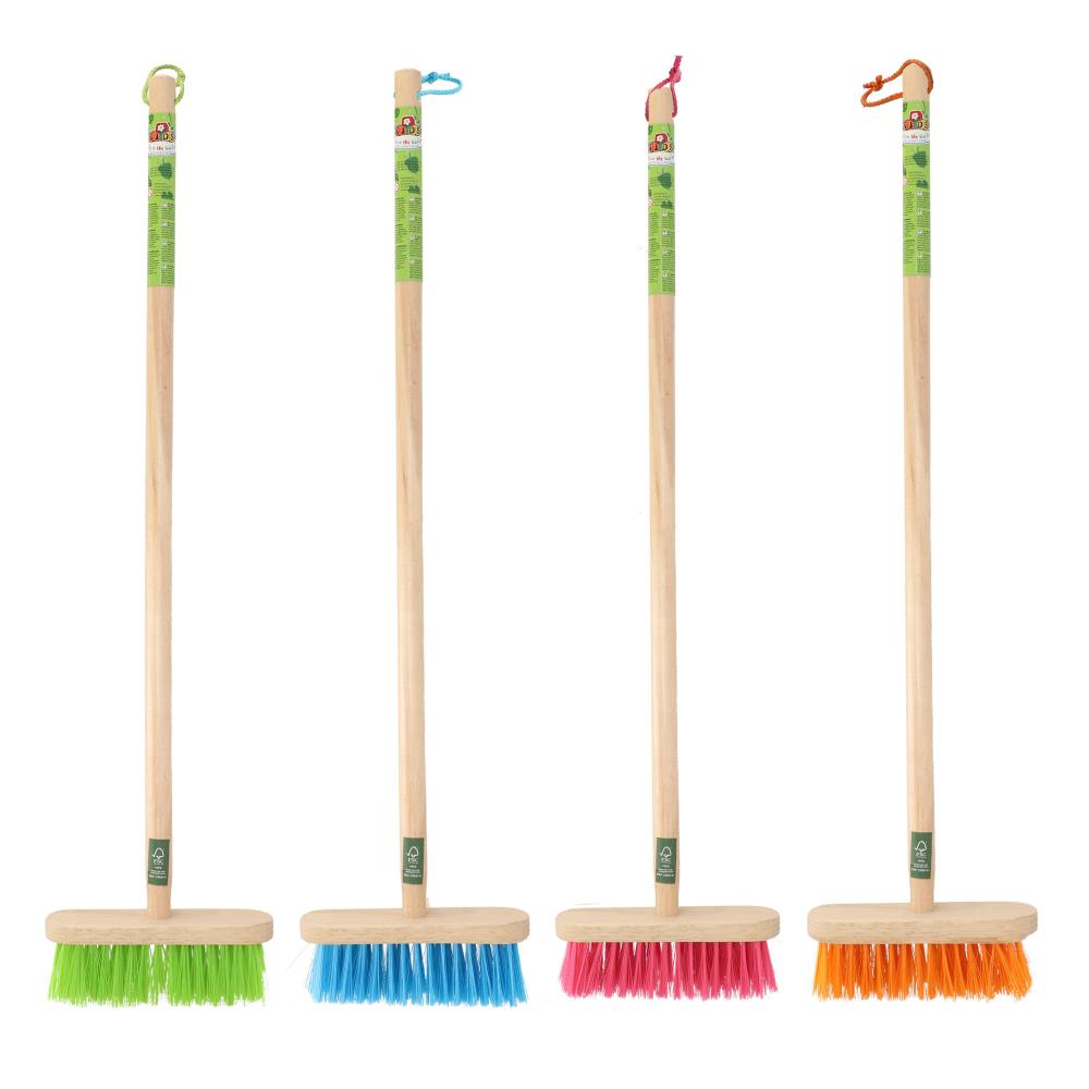 Assortiment van 4 kinderbezems