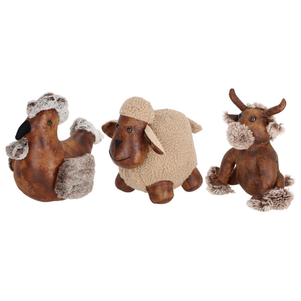 Assortiment van 3 deurstoppers boerderijdieren