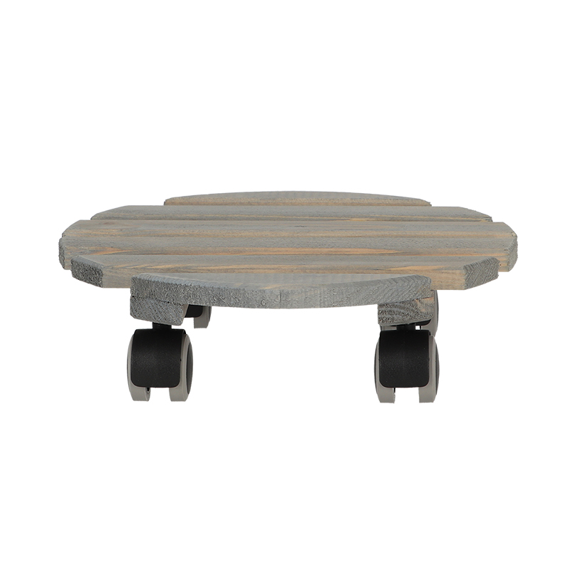 Ronde indoor plantentrolley grijs L