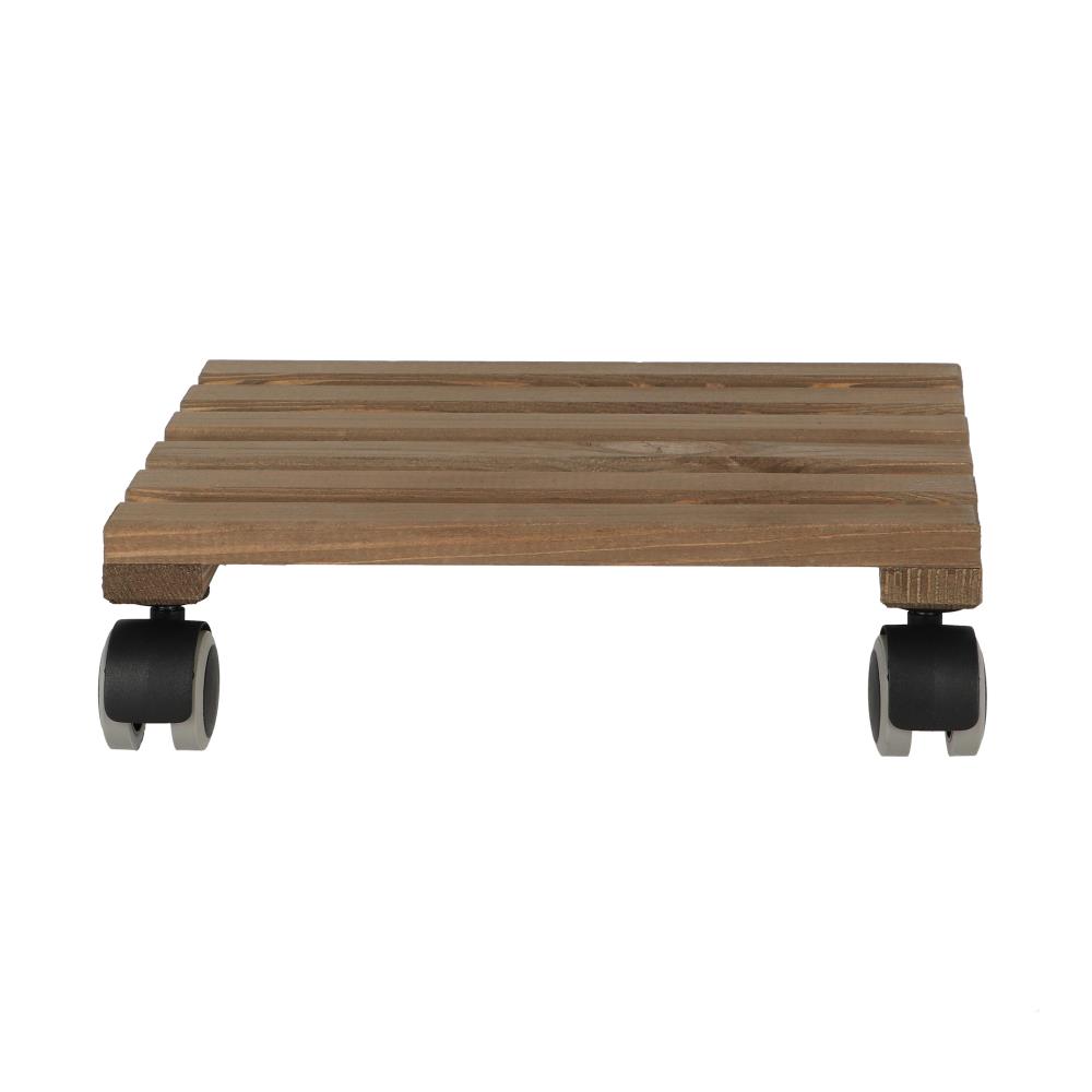 Vierkante indoor plantentrolley bruin L