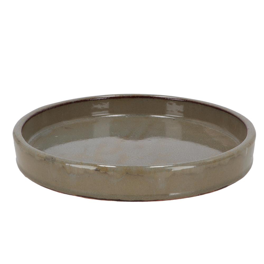 Grijze geglazuurde schotel 25 cm