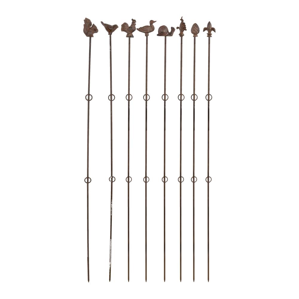 Assortiment van 8 rechte plantensteunen S