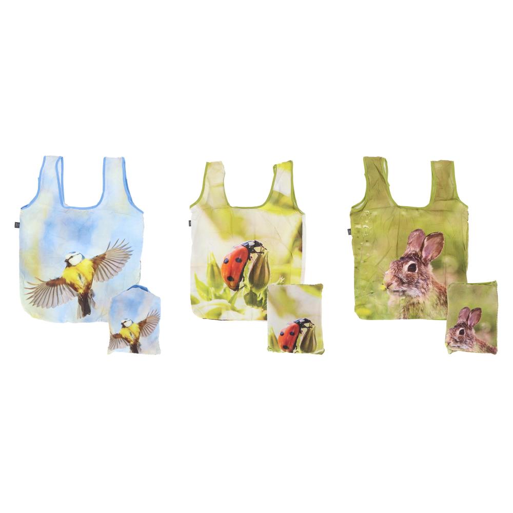 Assortiment van 3 opvouwbare boodschappentassen