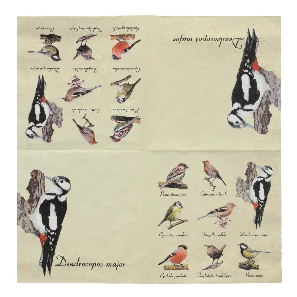 Papieren servetten vogels