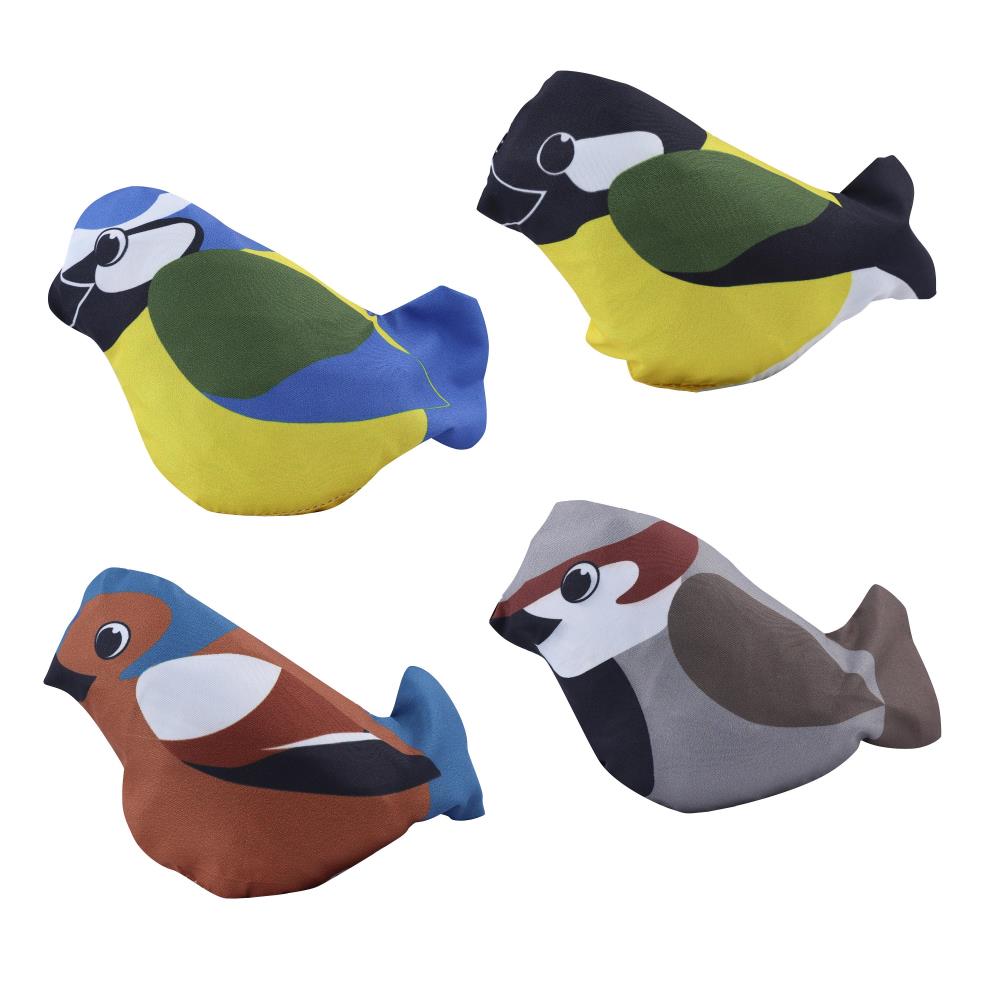 Assortiment van 4 opvouwbare tassen vogels